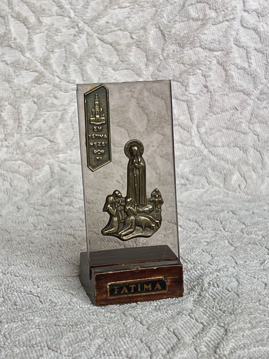 Diorama da aparição de Nossa Senhora de Fátima aos Pastorinhos vintage