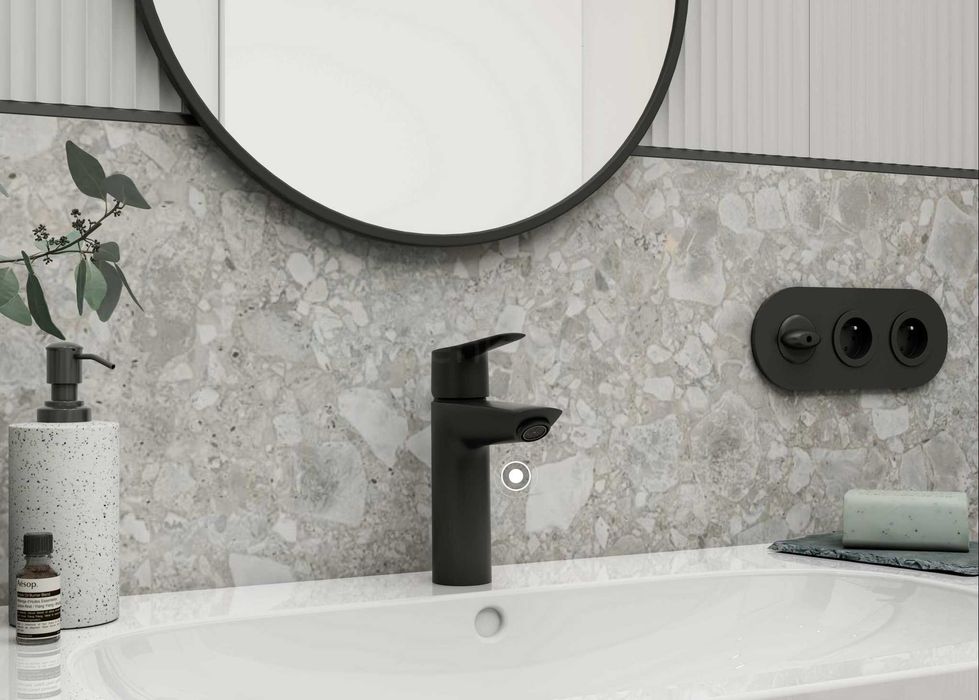 Grohe Start S bateria umywalkowa stojąca QuickFix czarny mat