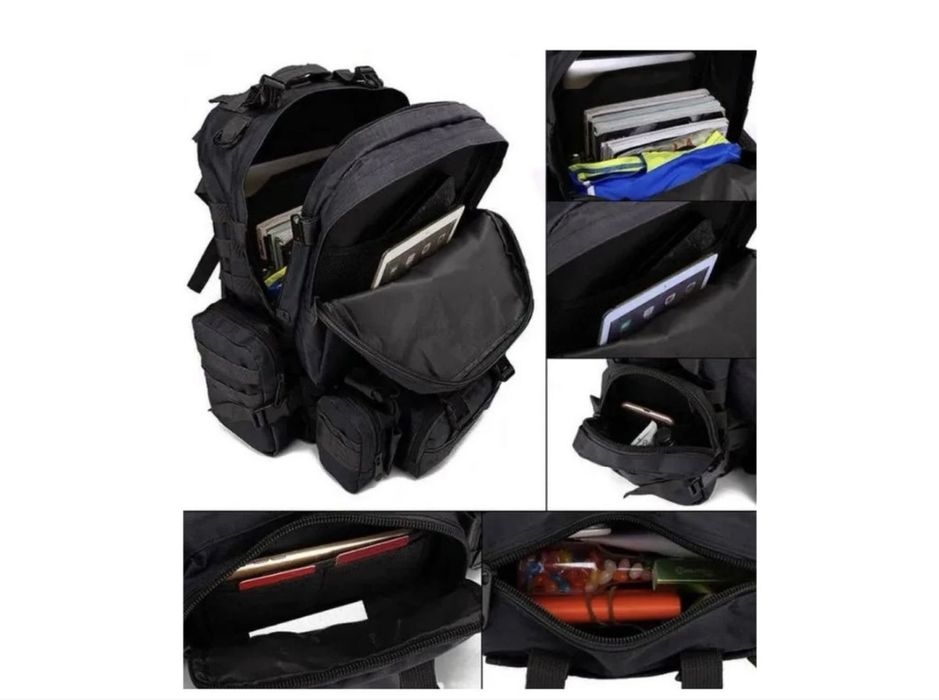 Тактичний штурмовий рюкзак з підсумками на 55 л