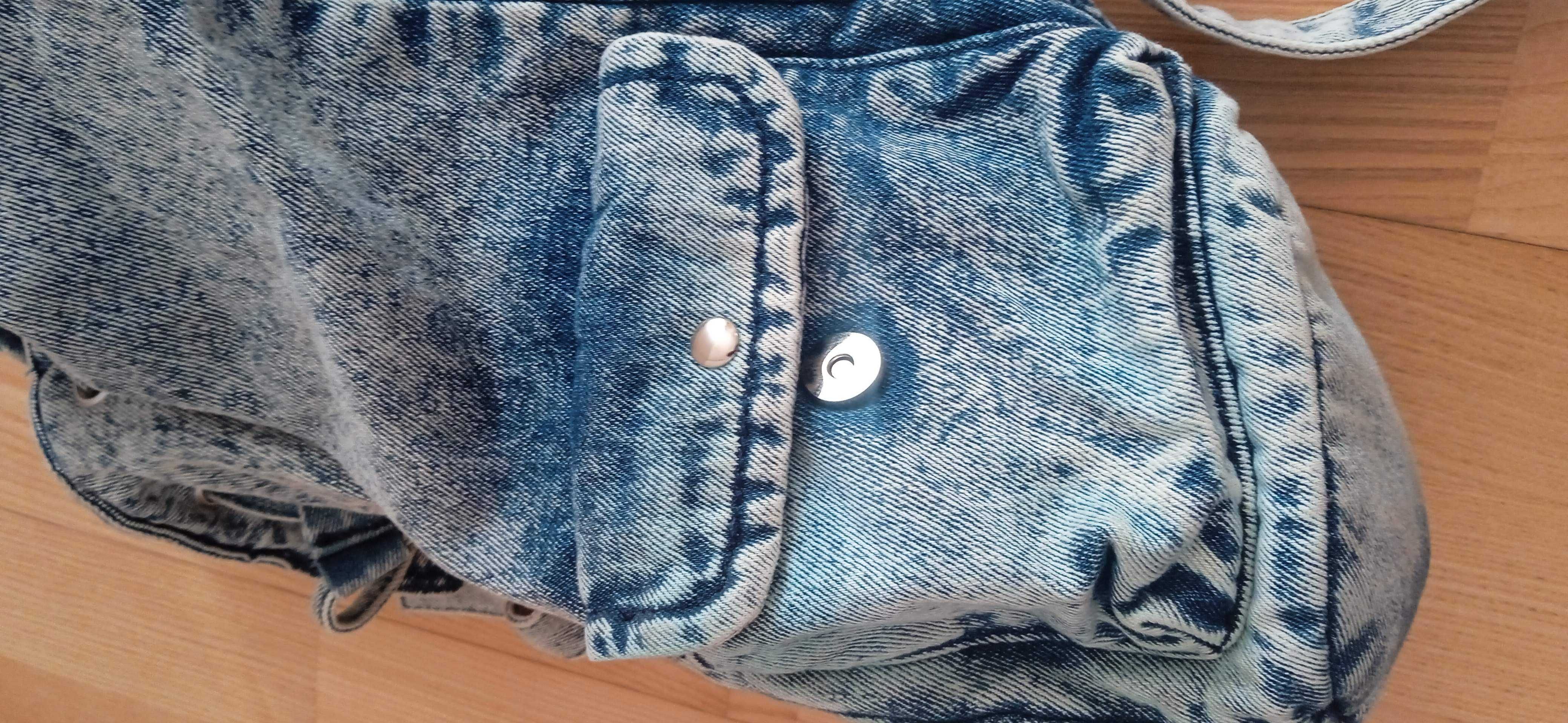 Plecak jeansowy marmurkowy