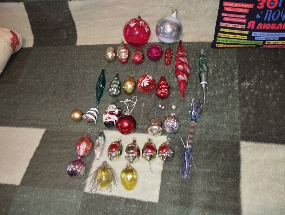 Ёлочные игрушки СССР стекло