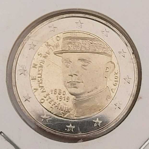 2 Euros de 2019 da Eslováquia,   100º  aniv  Morte de Milan Rastislav