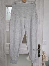 Spodnie dresowe damskie ciążowe ciąża L H&M szare siwe joggersy