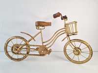 Stylowy złoty rower dekoracja ozdoba figurka prezent  vintage retro