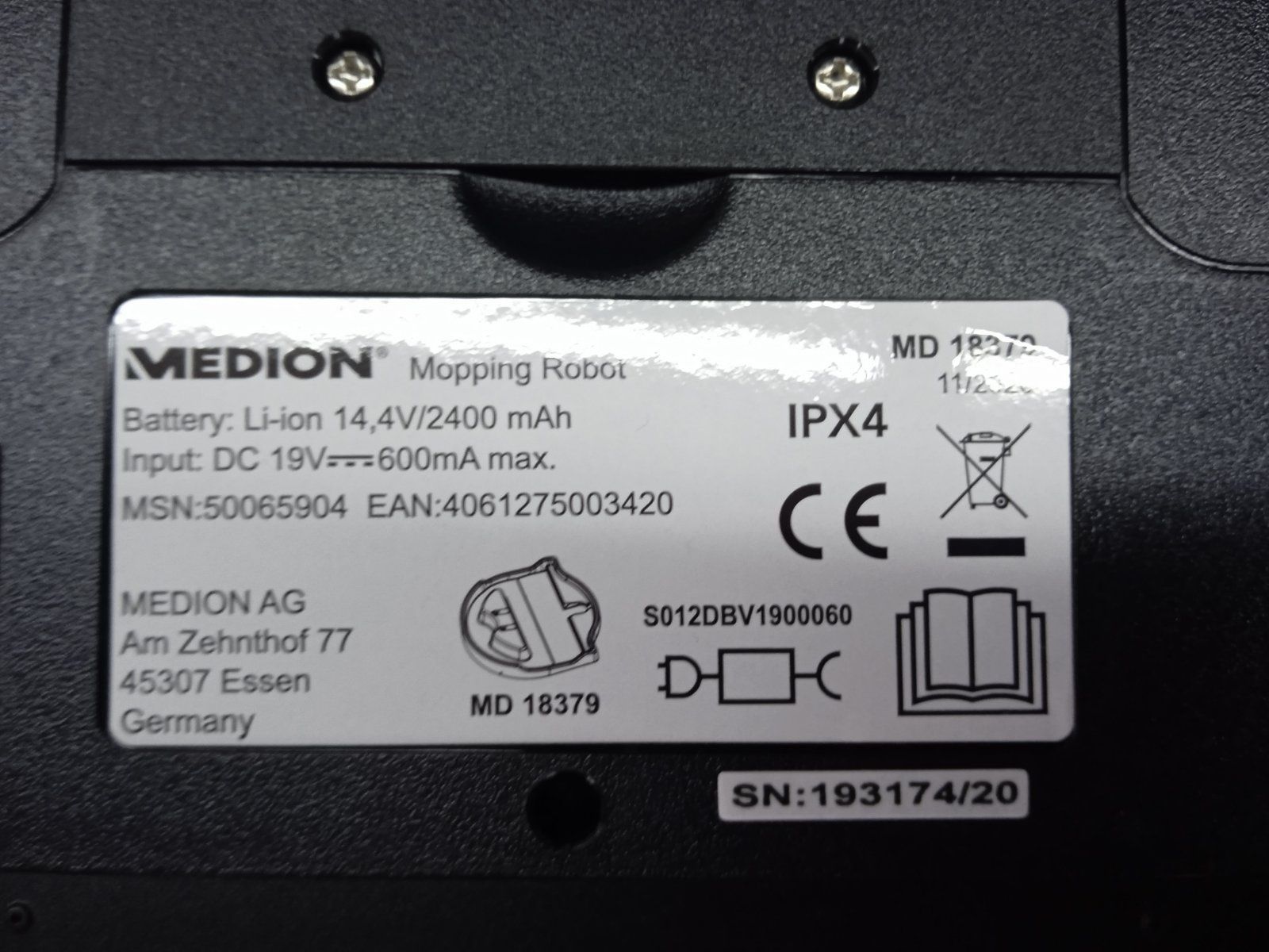 Робот пилосос medion md18379