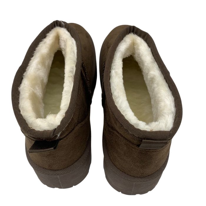 Buty zimowe śniegowce brązowe czekoladowe na platformie ocieplane r 40