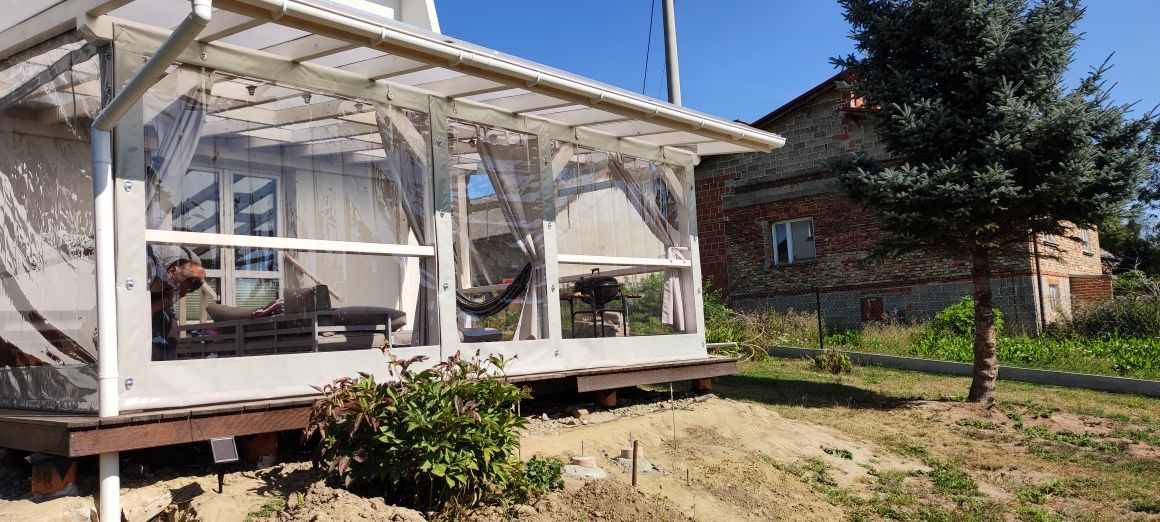 Plandeki  na taras altane ogródek piwny