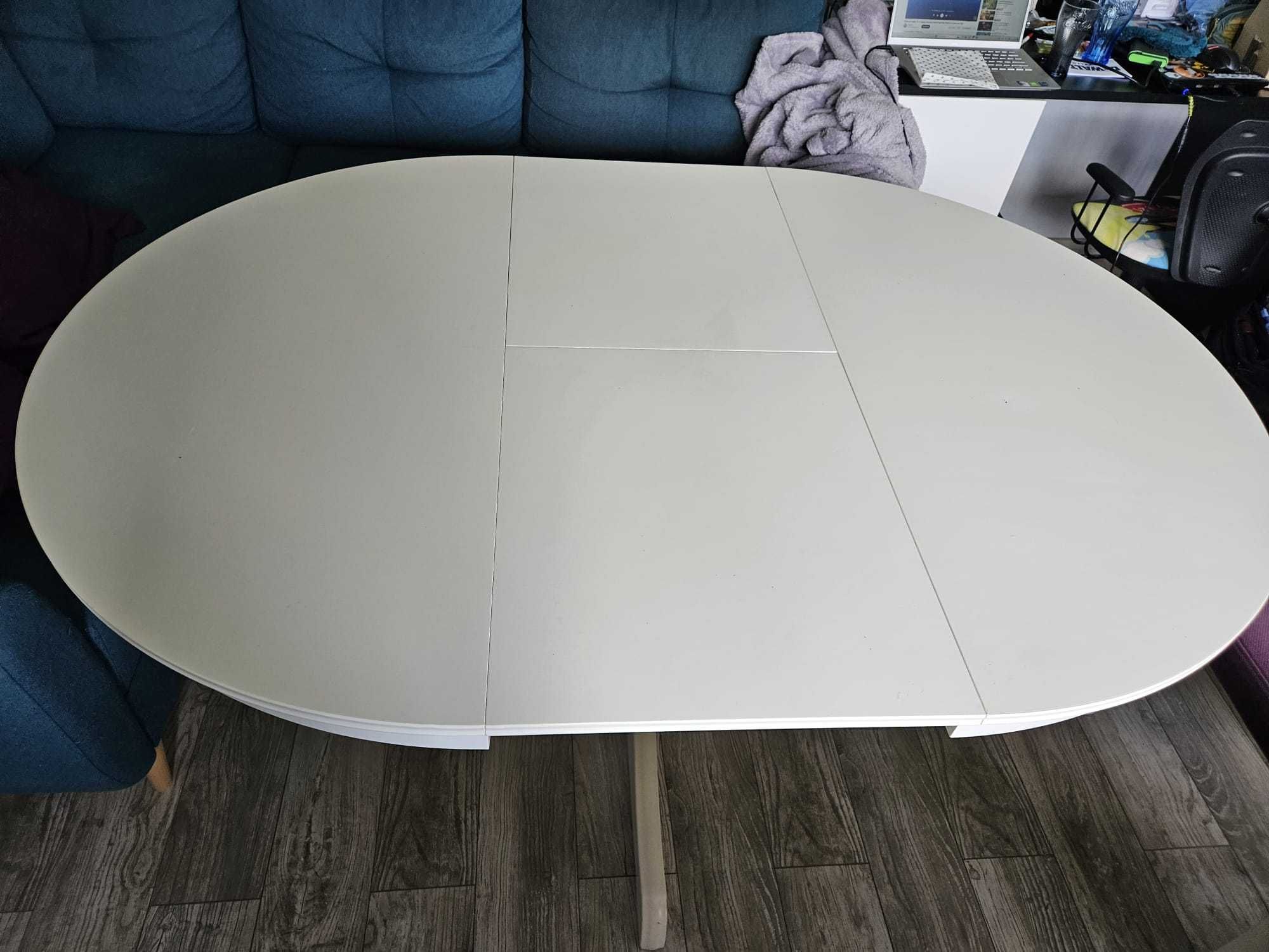 Biały, rozkładany, okrągły stół IKEA