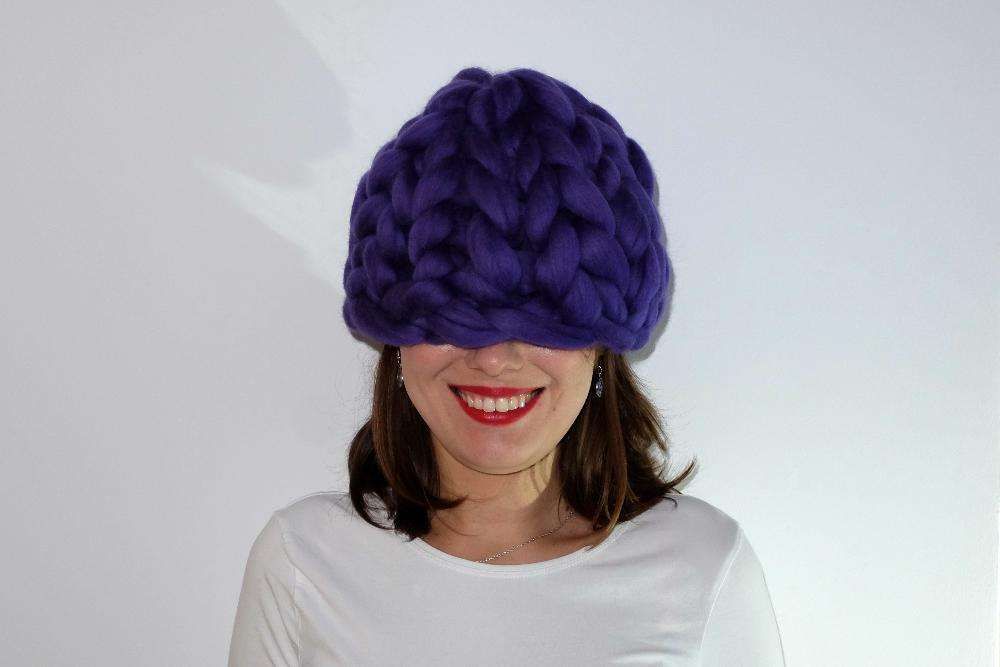 Czapka 100% Wełna Merino Merynos Handmade (czesankowa)