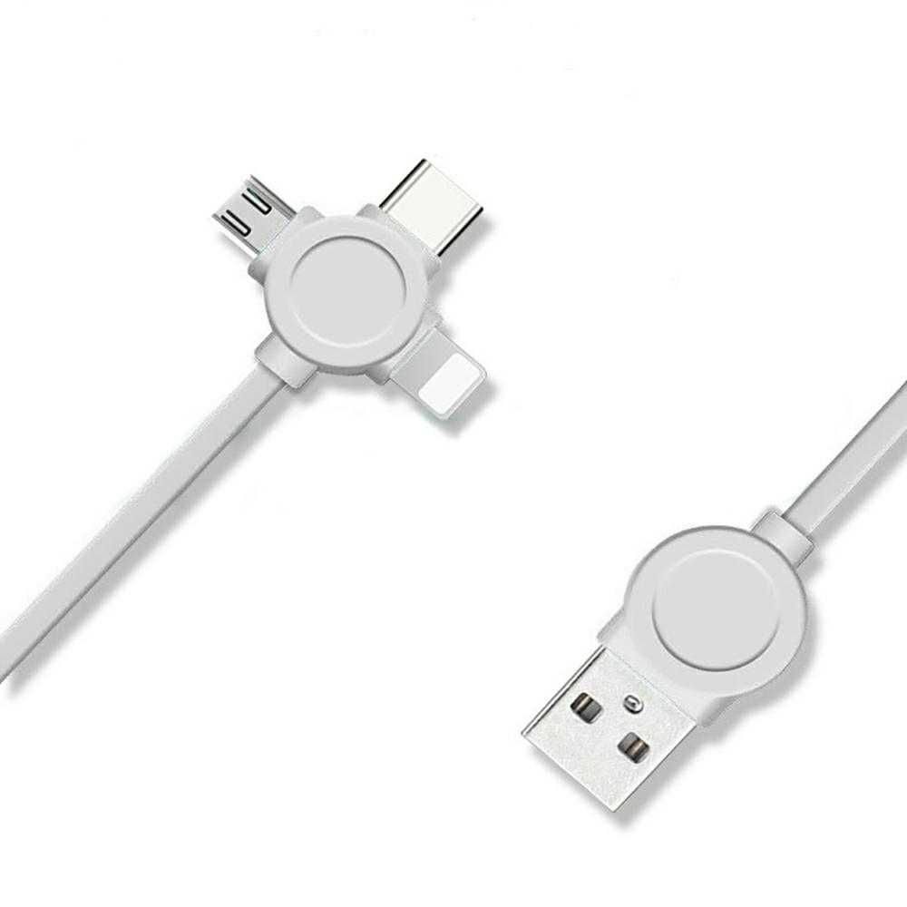 Kabel ARMOR​ 3​ IN​ 1​ white Micro USB Typ C Lightning