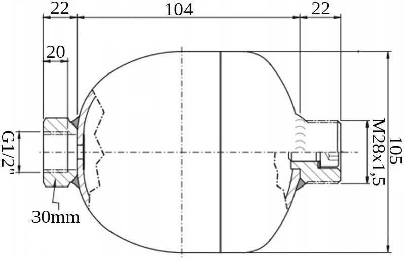 HYDROAKUMULATOR 0,5L z Elektrozaworem NO 220V [8689]