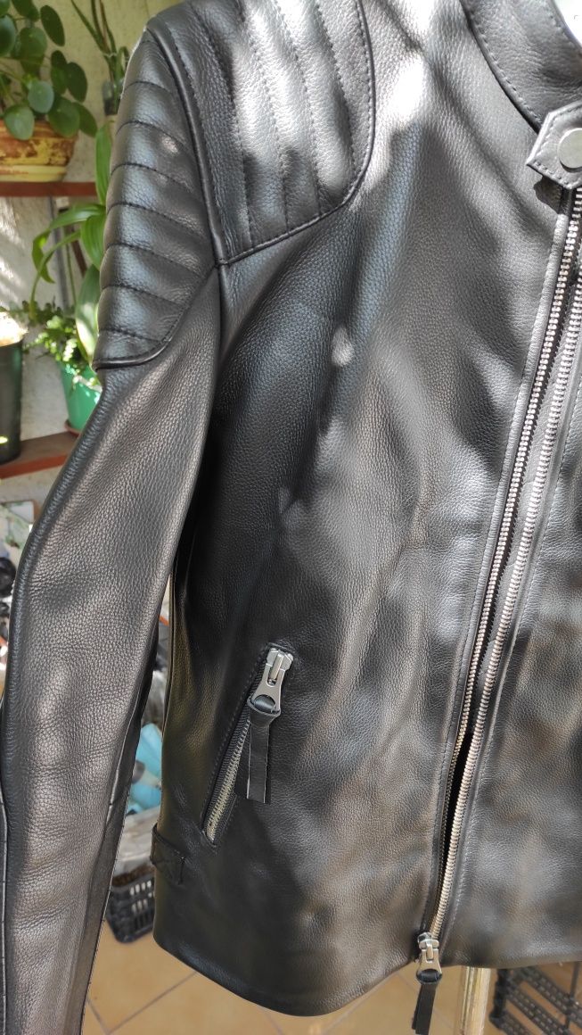 Kurtka skórzana typu biker ciężka M/S 48