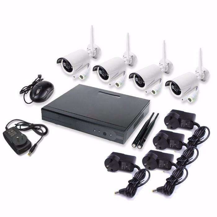 KIT sistema video vigilancia 4 cameras HD sem fios wireless 960p wifi
