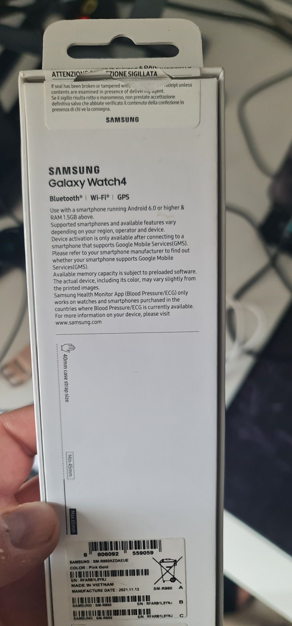 Smartwatch zegarek samsung watch 4 różowy