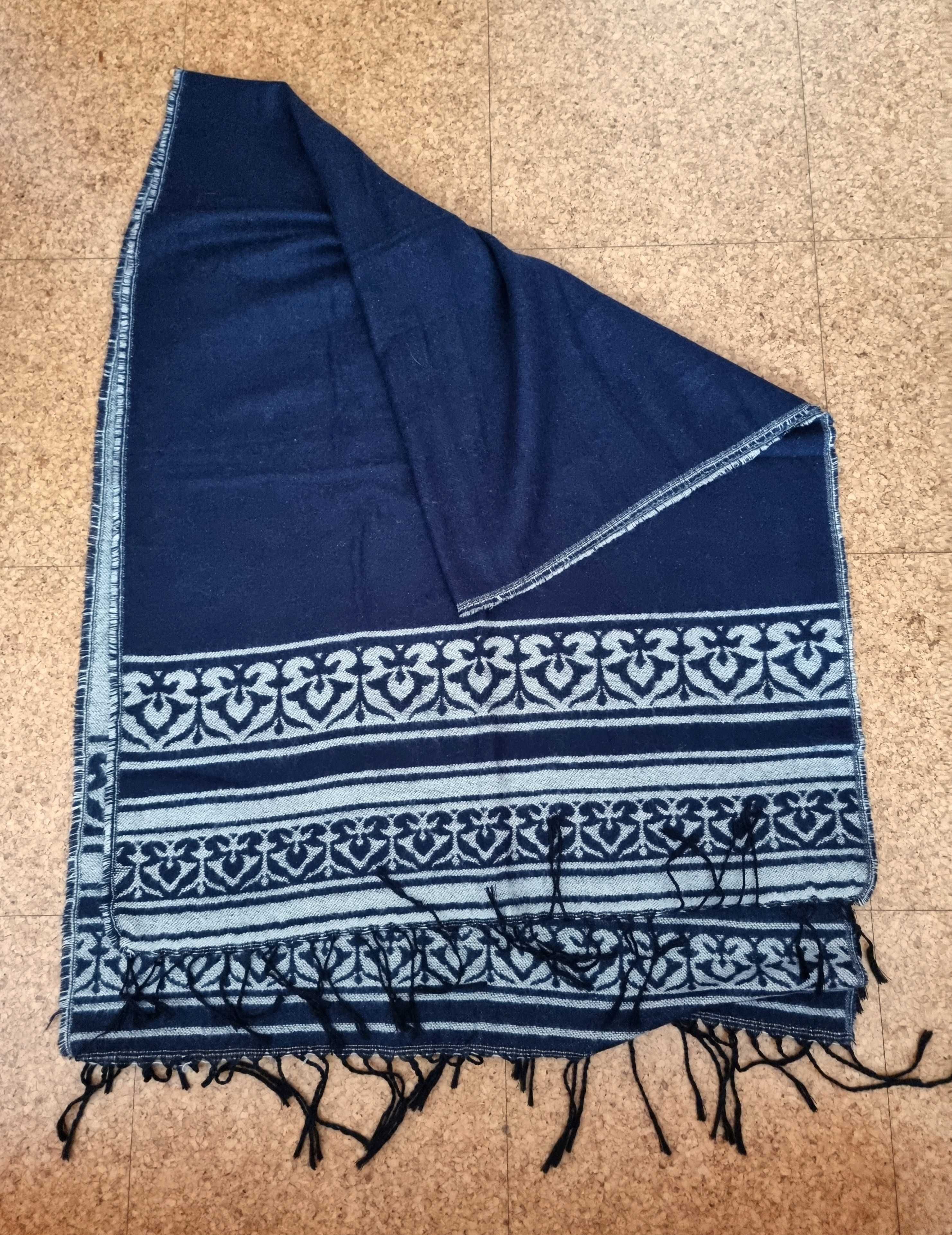 Cachecol azul escuro e cinzento reversível Primark