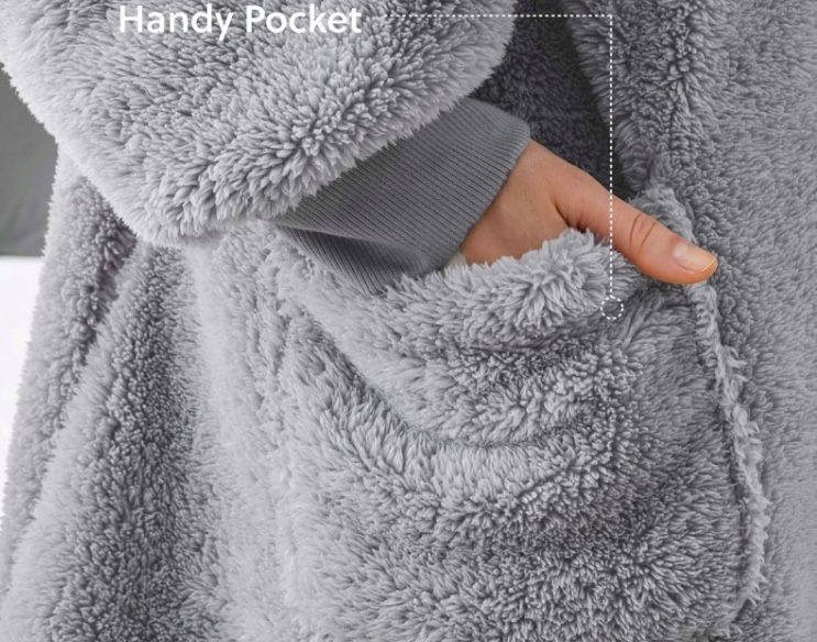 KOC Z RĘKAWAMI szary BLUZA kaptur BEDSURE uniwersalny NOWY Wyprzedaż!