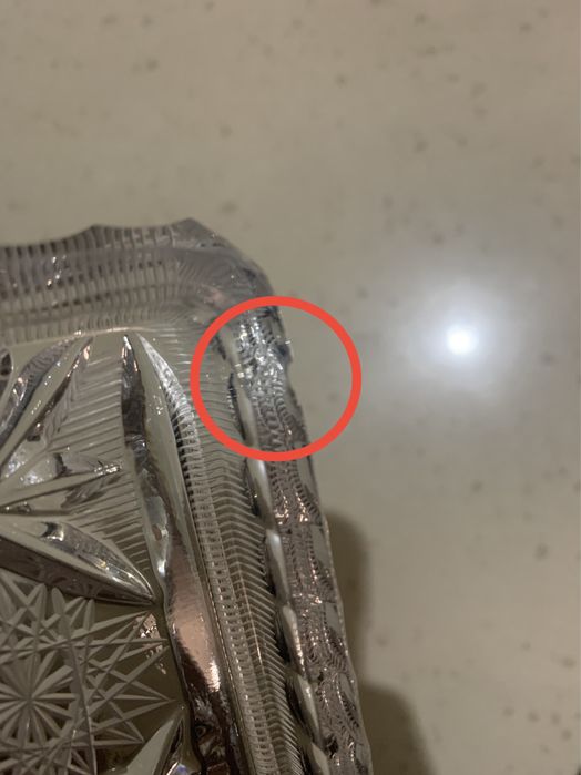 2szt Kryształowy mały prostokątny półmisek talerz