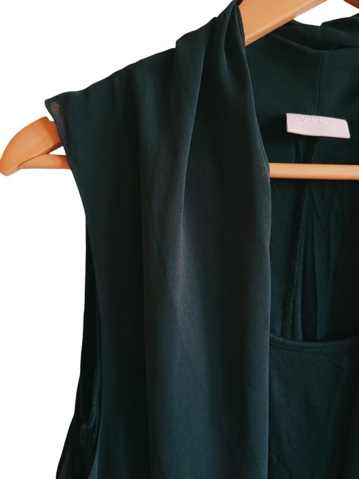 Top / bluzka w odcieniu butelkowej zieleni – Vila – S / 36