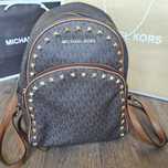 Michael Kors plecak plecaczek rhea brązowy mk monogram logowany złote