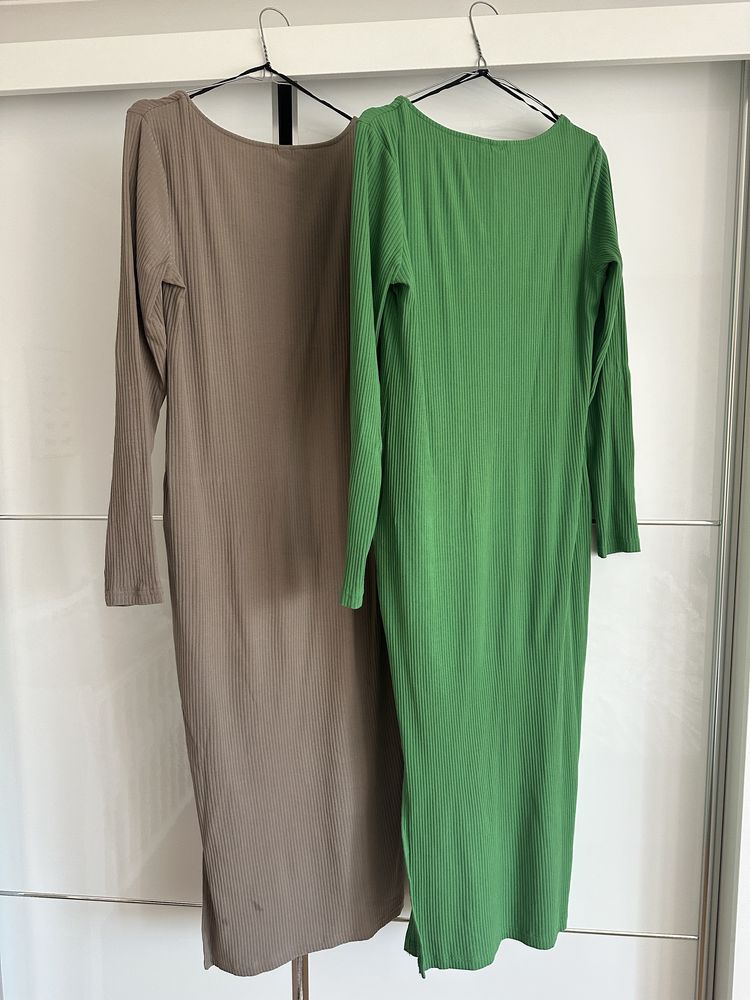 Dwie prążkowane sukienki H&M