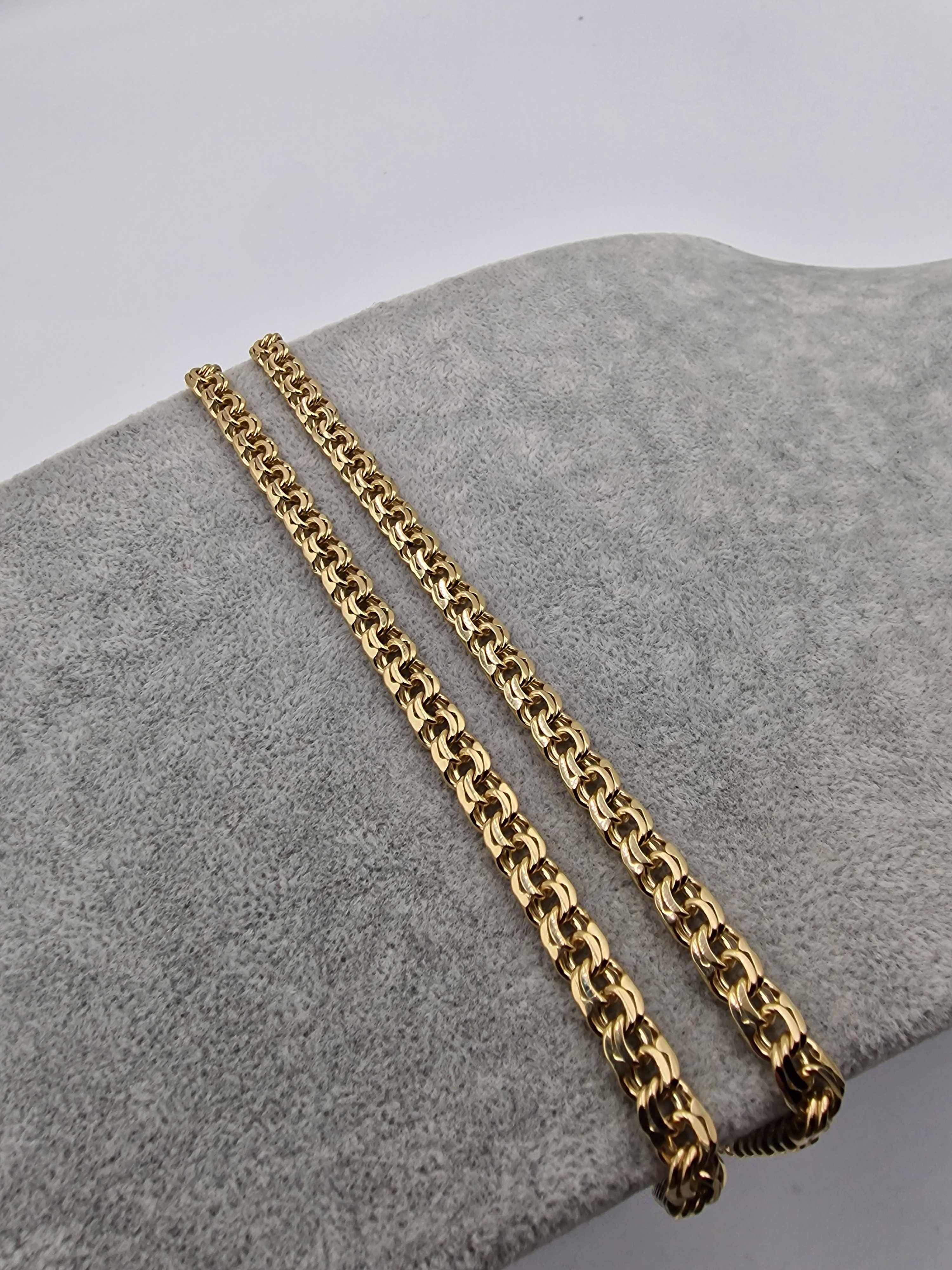 Łańcuszek złoty 60cm / 6,5mm waga 48,42gr Garibaldi-Bismark złoty 585