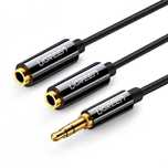 Rozdzielacz audio AUX kabel jack 3,5 mm UGREEN AV123, 25cm (czarny)