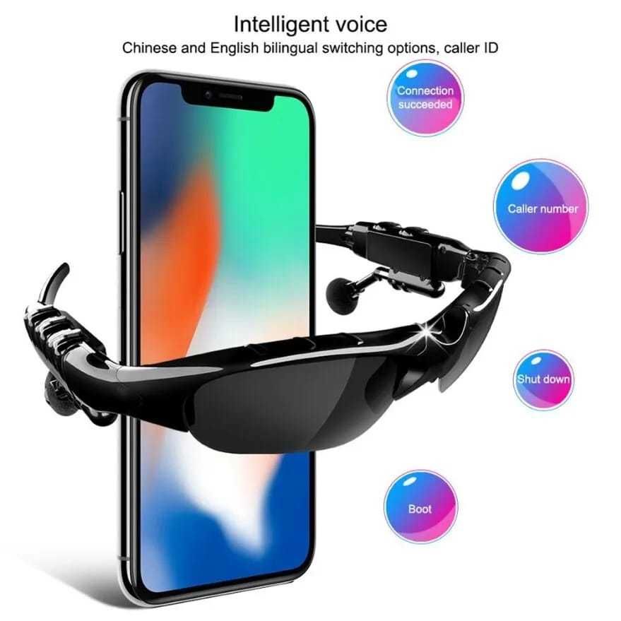 Óculos de sol Bluetooth c/ auscultadores e micro NOVOS