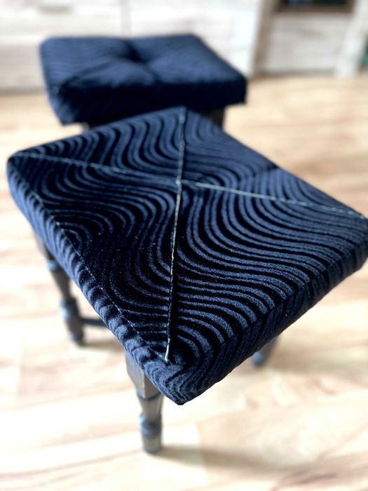 Drewniane krzesła tapicerowane – komplet 2 szt.