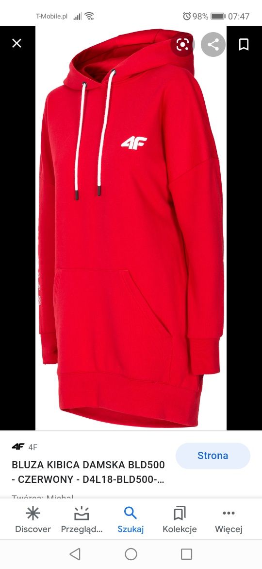 4F Bluza kibica POLSKA XL czerwona NOWA