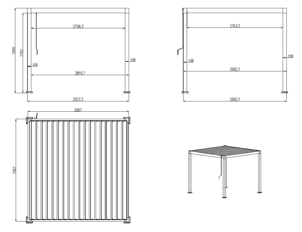 Pergola Ogrodowa Tarasowa Aluminiowa 3x3 Lamele Zadaszenie Tarasu