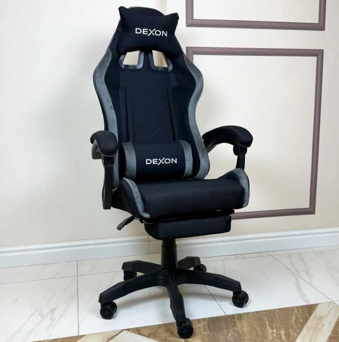 геймерське крісло з тканини з підставкою для ніг кресло игровое