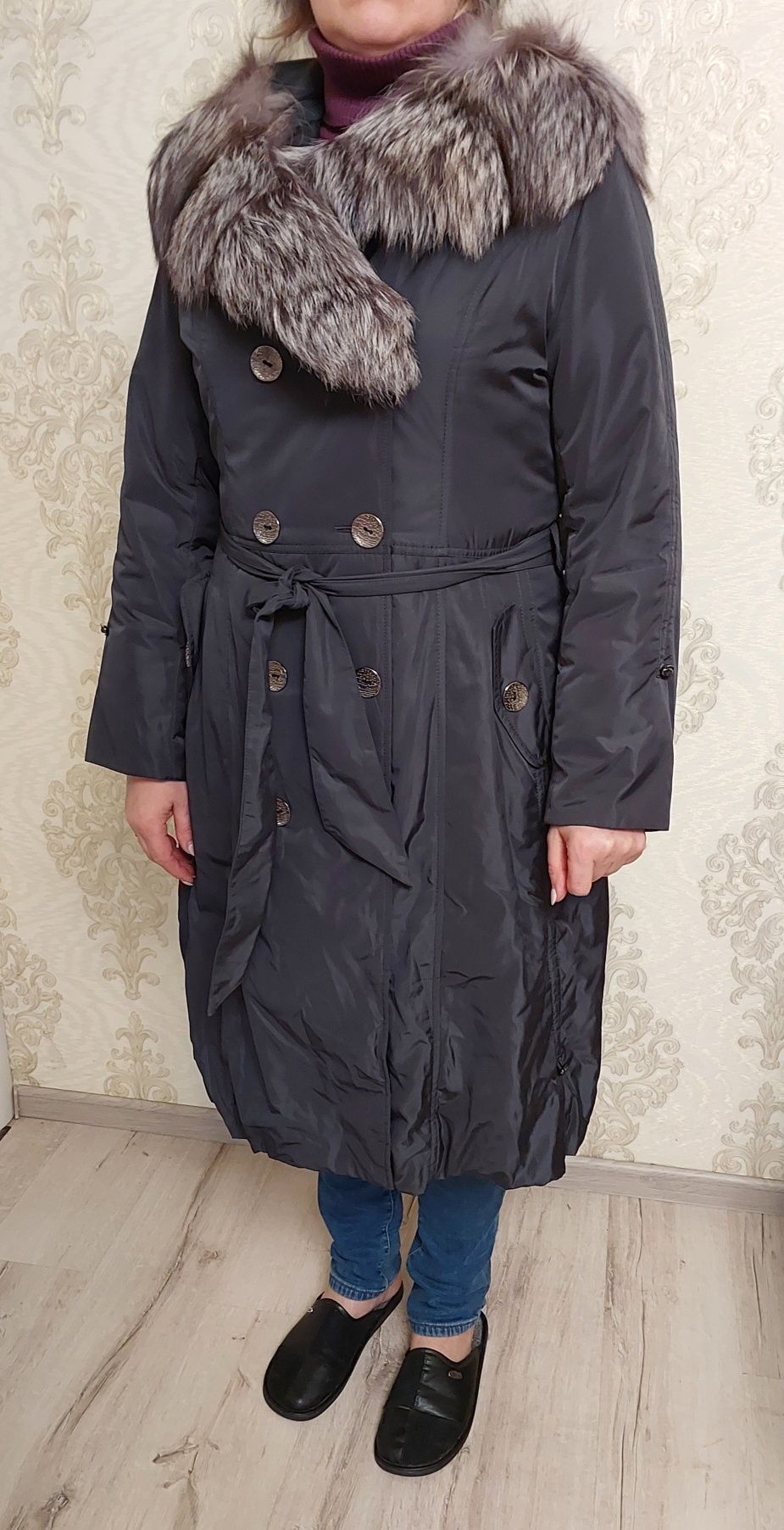 Зимнее меховое пальто 52р. , зимняя курточка, шуба