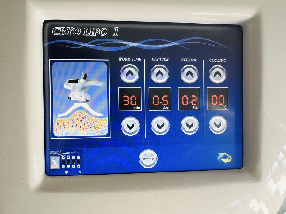 Máquina 2 criolipólises + 5 funções caixa rígida protocolos tratamento