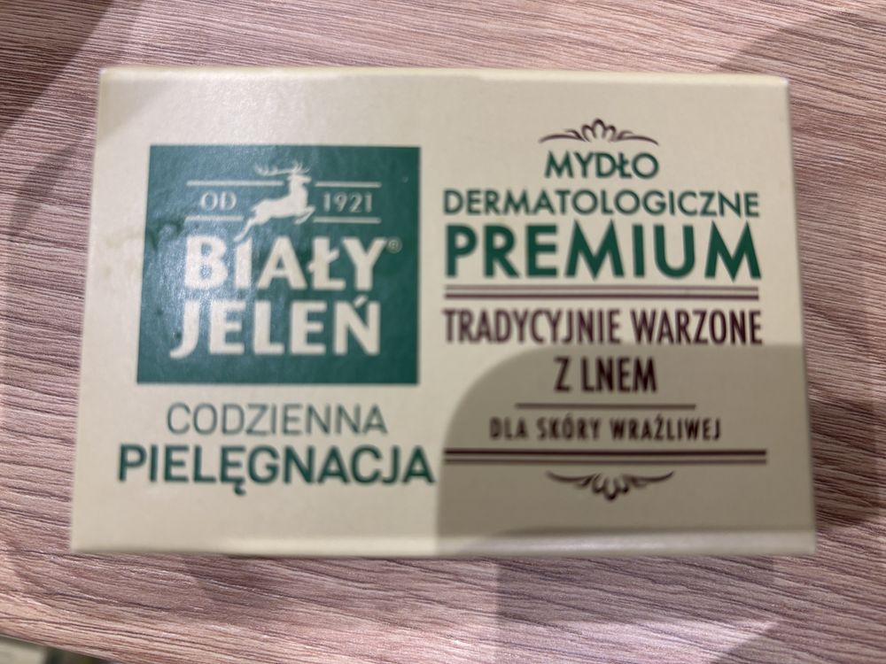 Mydło biały jeleń premium z lnem 100g nowe 12 sztuk