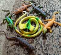 Набор ящериц и двухголовой змеи резиновых