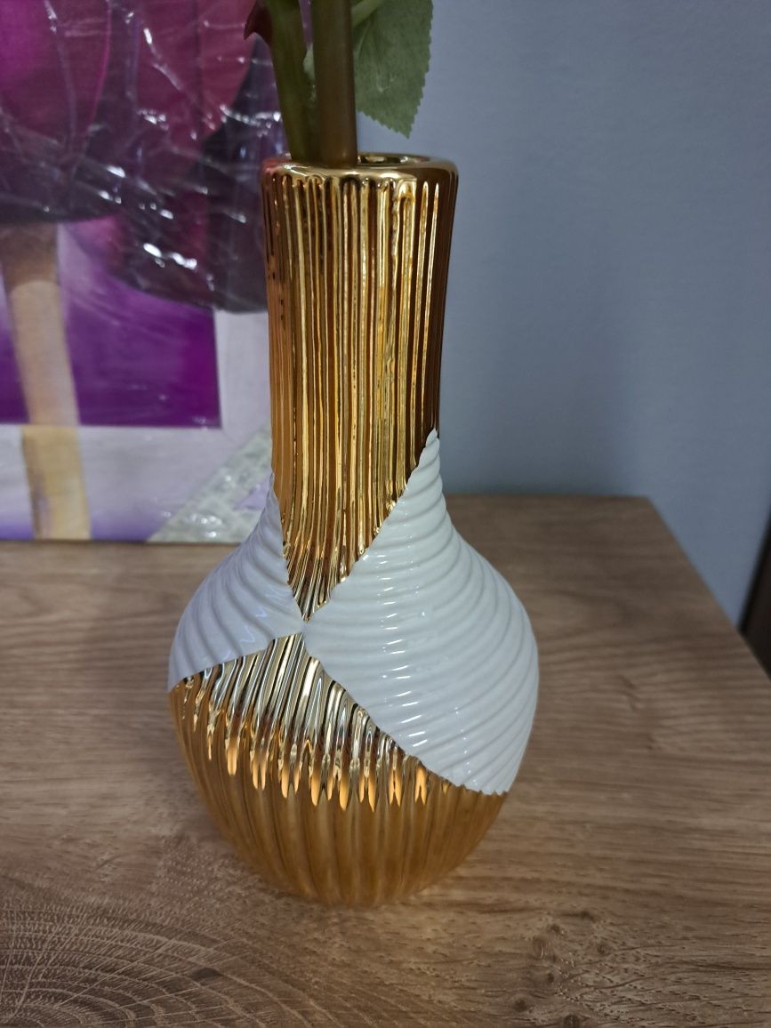 Złoty wazon 24 cm
