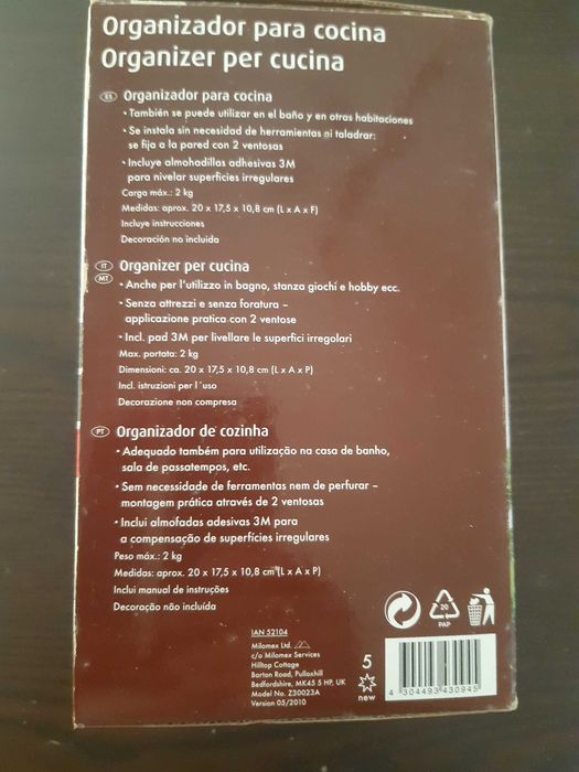 Porta temperos com ventosas novo em caixa