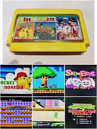 Gra 3 in 1 Snow Bros TMNT 3 pokemon Pegasus Nintendo Famicom kartridż