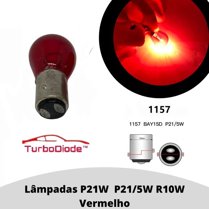 Lâmpadas P21W P21/5W R10W R5W vermelho