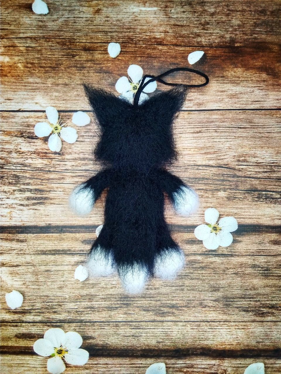 В'язана іграшка брелок підвіска ручної роботи кошеня кіт