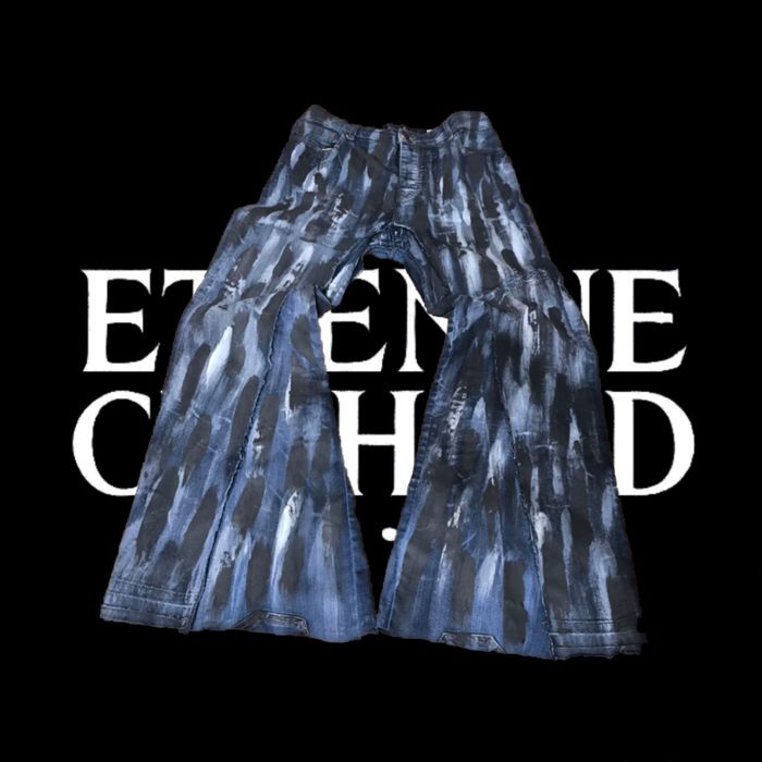 ETIENNE CUSHARD flared baggy флеред дистресс порванные опиум ERD худи