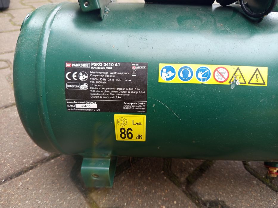 Bezolejowy kompresor parkside psko 2410 a1