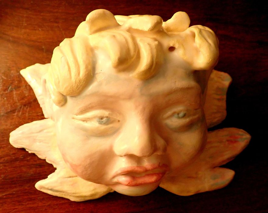 CABEÇA DE ANJO; cerâmica artesanal.