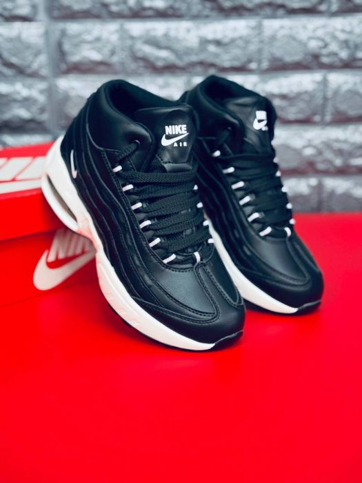 Кросовки Nike 95 зимние на меху, Кожаные красовки Найк Аір Макс 95