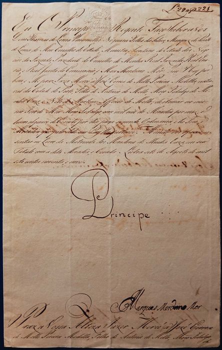 RARO! Papel Selado de 40 réis de 1799 do Príncipe Regente D. João (VI)