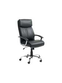 Krzesło Biurowe Fotel Obrotowy Czarny Chrom Jysk GADBJERG + Pokrowiec