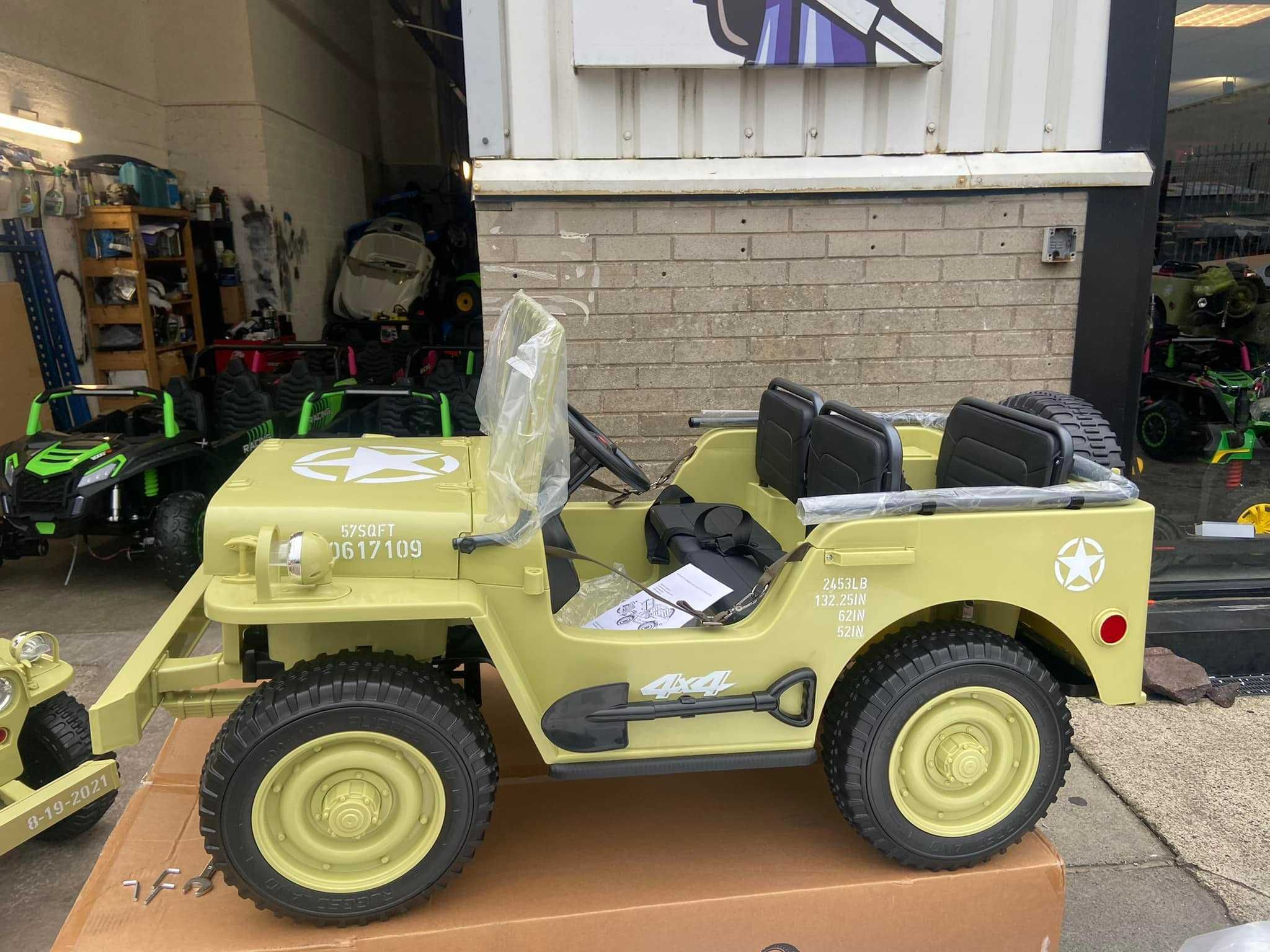 WIELKI JEEP JH101 dla dzieci! Auto wojskowe na akumulator 3osobowe