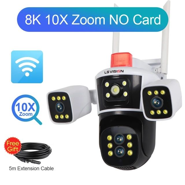 LS VISION 8K 16MP 10X ZOOM Камера на три сторони огляду