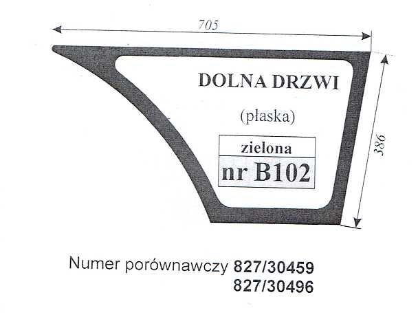 JCB 3CX, 3CX SUPER, 4CX, 215S, 217-2 kabina P12 - szyba B 101  B 102