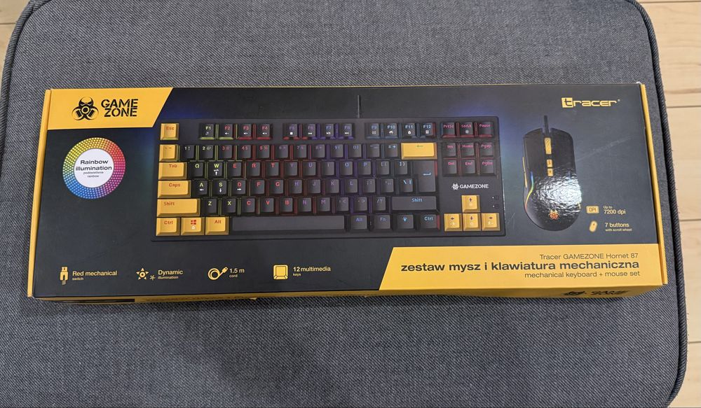 Zestaw Gamingowy Mechaniczna Klawiatura + Myszka Gamingowa Tracer RGB